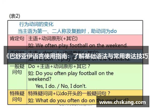 《巴舒亚伊语言使用指南：了解基础语法与常用表达技巧》